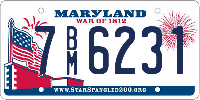 MD license plate 7BM6231