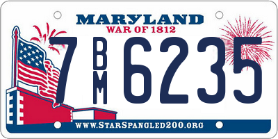 MD license plate 7BM6235