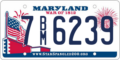 MD license plate 7BM6239