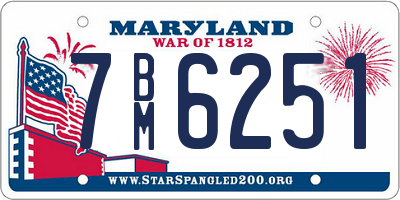 MD license plate 7BM6251