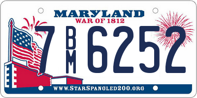 MD license plate 7BM6252