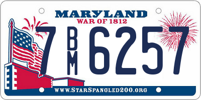 MD license plate 7BM6257