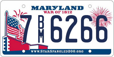 MD license plate 7BM6266