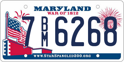 MD license plate 7BM6268