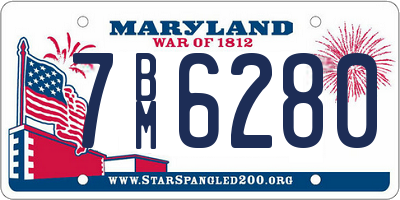 MD license plate 7BM6280