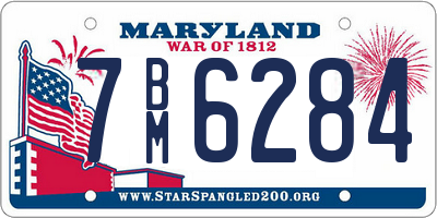 MD license plate 7BM6284