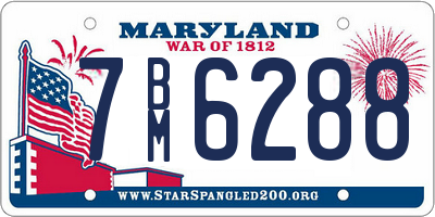 MD license plate 7BM6288