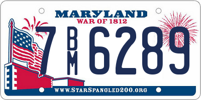 MD license plate 7BM6289