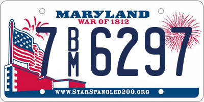 MD license plate 7BM6297