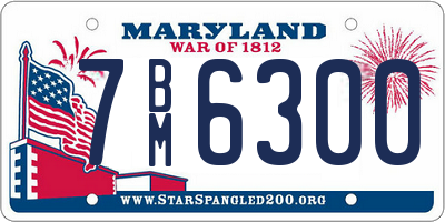 MD license plate 7BM6300