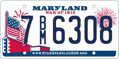 MD license plate 7BM6308