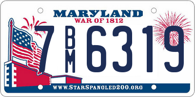 MD license plate 7BM6319