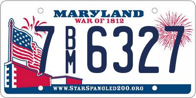 MD license plate 7BM6327