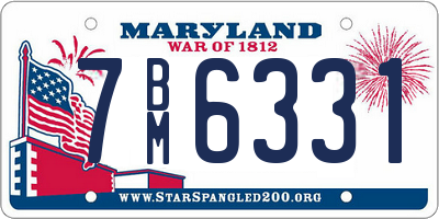 MD license plate 7BM6331