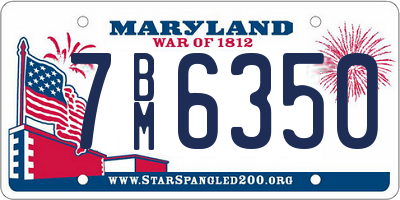 MD license plate 7BM6350