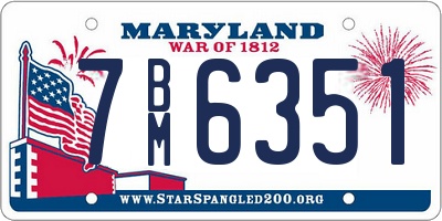 MD license plate 7BM6351