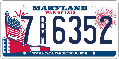 MD license plate 7BM6352