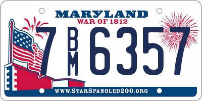 MD license plate 7BM6357