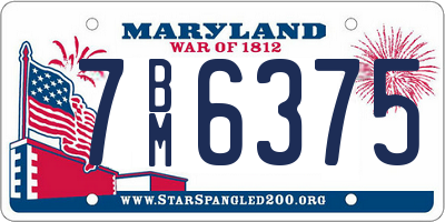 MD license plate 7BM6375
