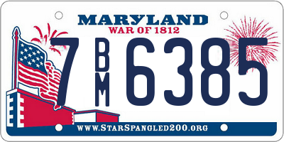 MD license plate 7BM6385