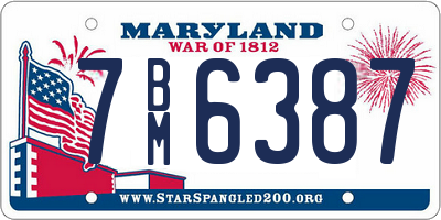 MD license plate 7BM6387
