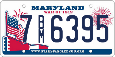 MD license plate 7BM6395