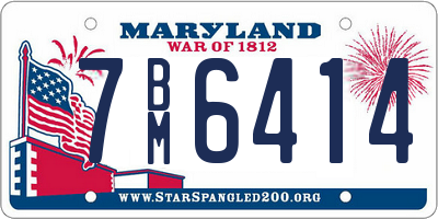 MD license plate 7BM6414