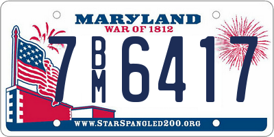 MD license plate 7BM6417