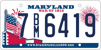 MD license plate 7BM6419