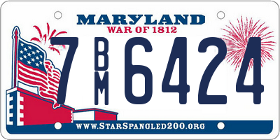 MD license plate 7BM6424