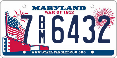 MD license plate 7BM6432
