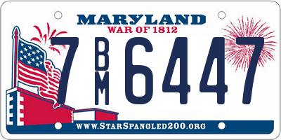 MD license plate 7BM6447