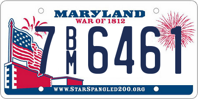 MD license plate 7BM6461