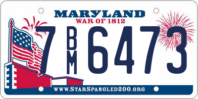 MD license plate 7BM6473
