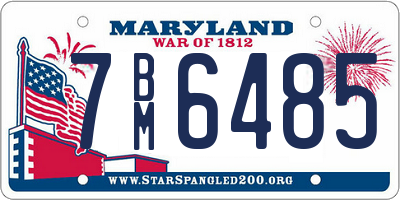 MD license plate 7BM6485