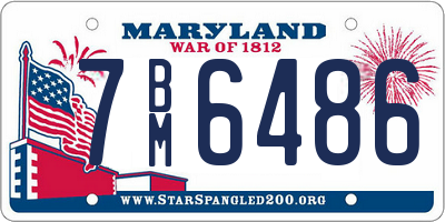 MD license plate 7BM6486