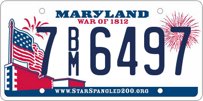 MD license plate 7BM6497