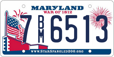 MD license plate 7BM6513