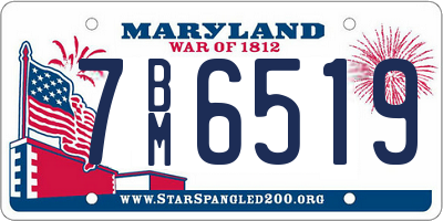 MD license plate 7BM6519