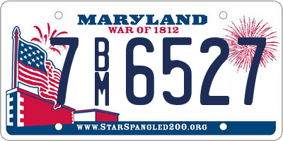 MD license plate 7BM6527