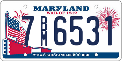 MD license plate 7BM6531