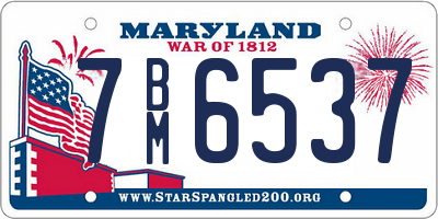 MD license plate 7BM6537