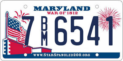 MD license plate 7BM6541