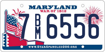 MD license plate 7BM6556