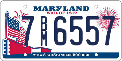MD license plate 7BM6557