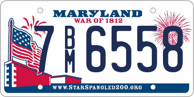 MD license plate 7BM6558