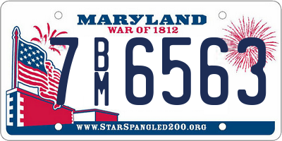 MD license plate 7BM6563