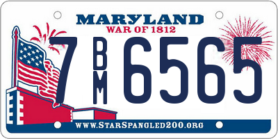 MD license plate 7BM6565