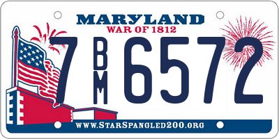 MD license plate 7BM6572