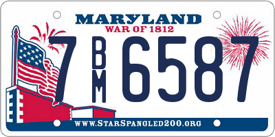 MD license plate 7BM6587